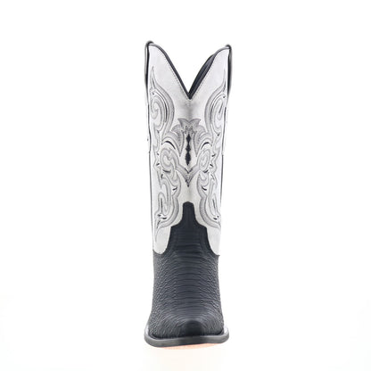 Jama Old West Snip Toe LF2002 Womens Black Leather Slip On Western Boots