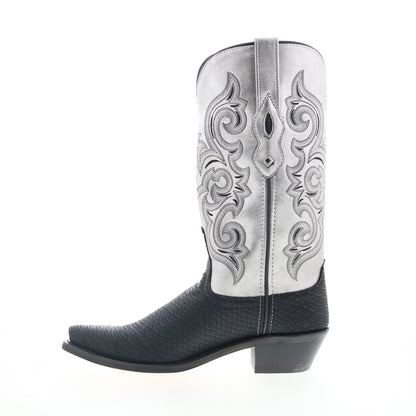 Jama Old West Snip Toe LF2002 Womens Black Leather Slip On Western Boots
