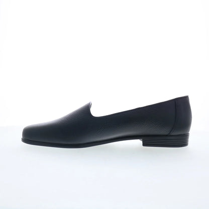 Trotters Liz Tumbled T1807-001 Womens Black Leather Loafer Flats Shoes