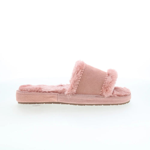 Minnetonka Loni 40993 Womens Pink Suede Slip On Slides Slippers Shoes