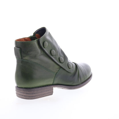 Miz Mooz Lowe-EU Womens Green Leather Zipper Ankle & Booties Boots