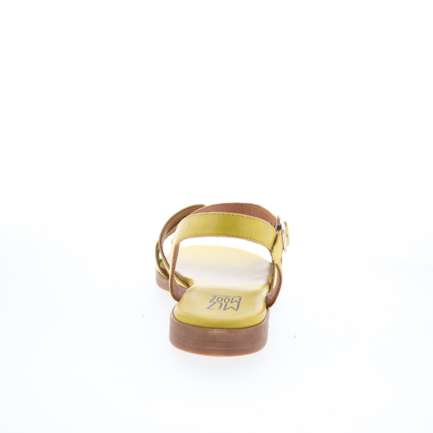 Miz Mooz Luxor Womens Yellow Leather Hook & Loop Strap Sandals Shoes