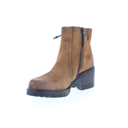 Miz Mooz Maiden Womens Brown Suede Zipper Ankle & Booties Boots