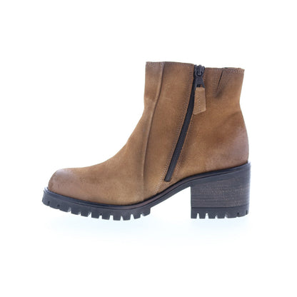 Miz Mooz Maiden Womens Brown Suede Zipper Ankle & Booties Boots