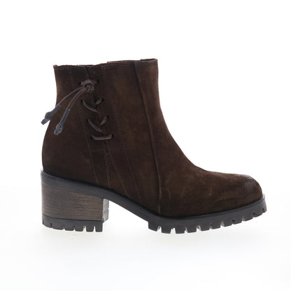 Miz Mooz Maiden Womens Brown Suede Zipper Ankle & Booties Boots