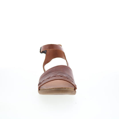 Miz Mooz Marabel Womens Brown Leather Hook & Loop Strap Sandals Shoes