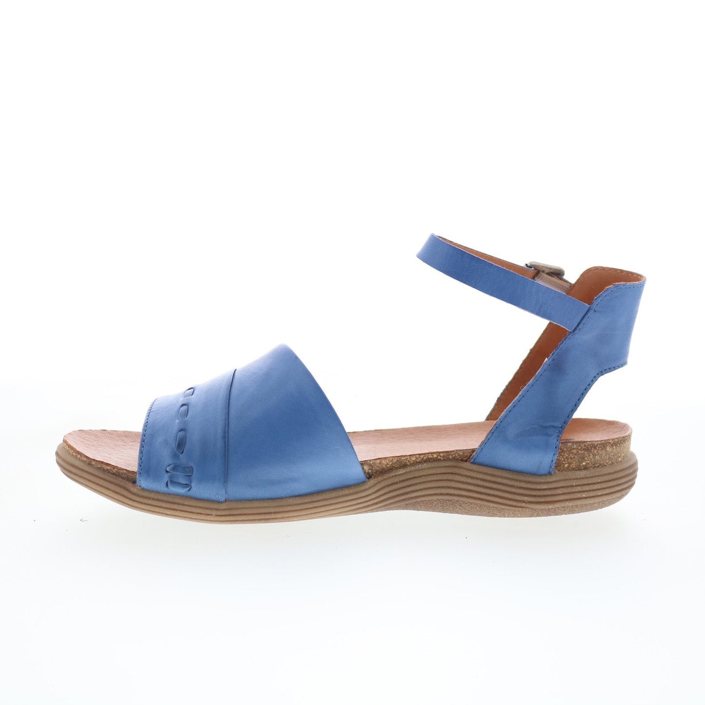 Miz Mooz Marabel Womens Blue Leather Hook & Loop Strap Sandals Shoes