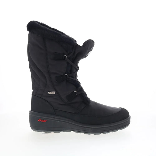 Pajar Marcie 78178 Womens Black Canvas Lace Up Mid Calf Boots