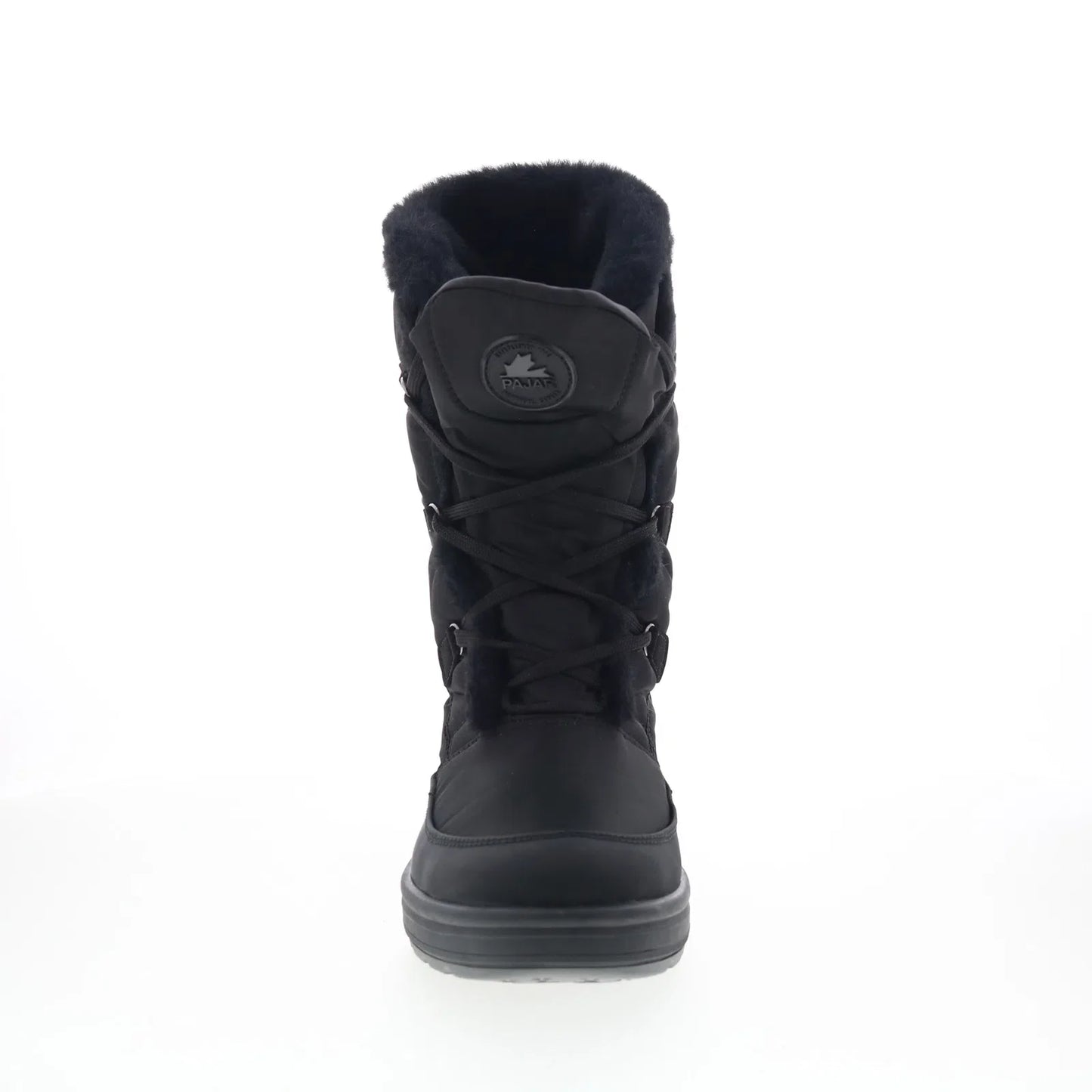 Pajar Marcie 78178 Womens Black Canvas Lace Up Mid Calf Boots