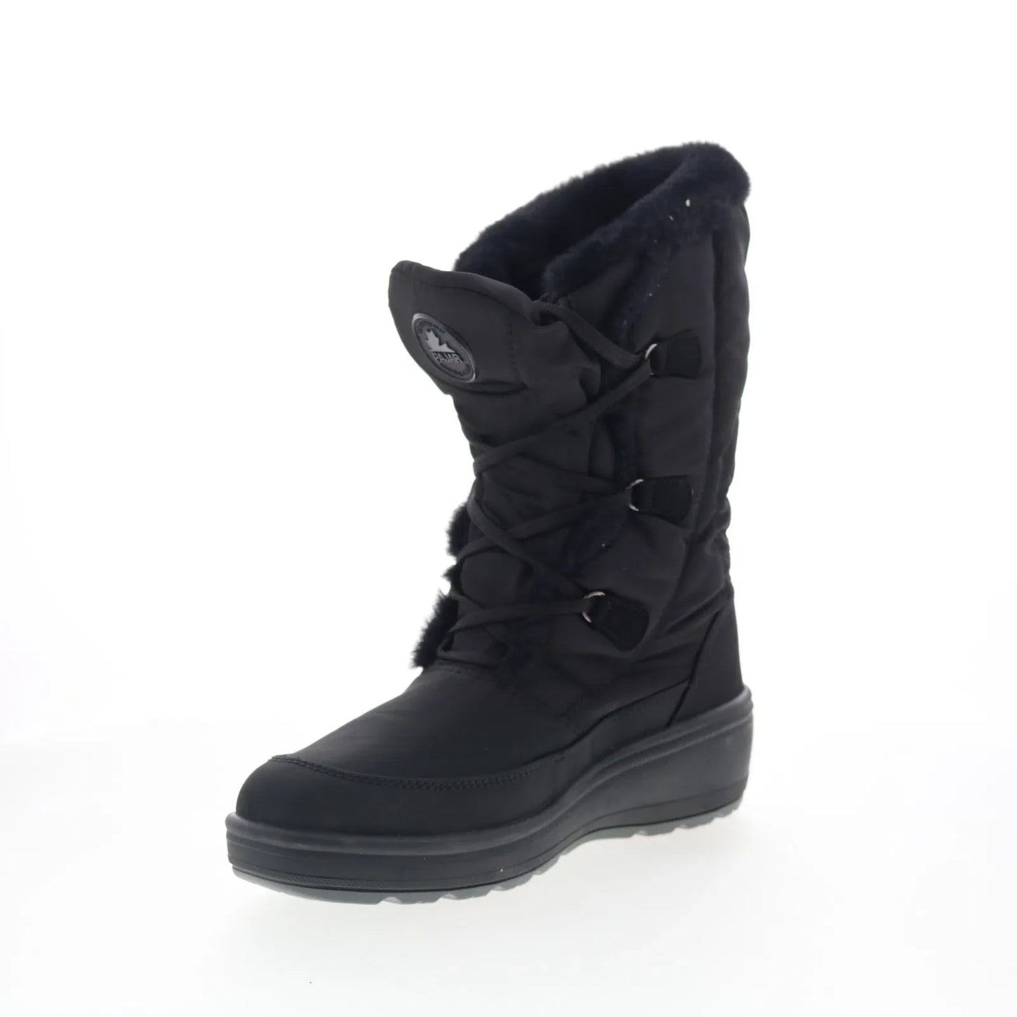 Pajar Marcie 78178 Womens Black Canvas Lace Up Mid Calf Boots