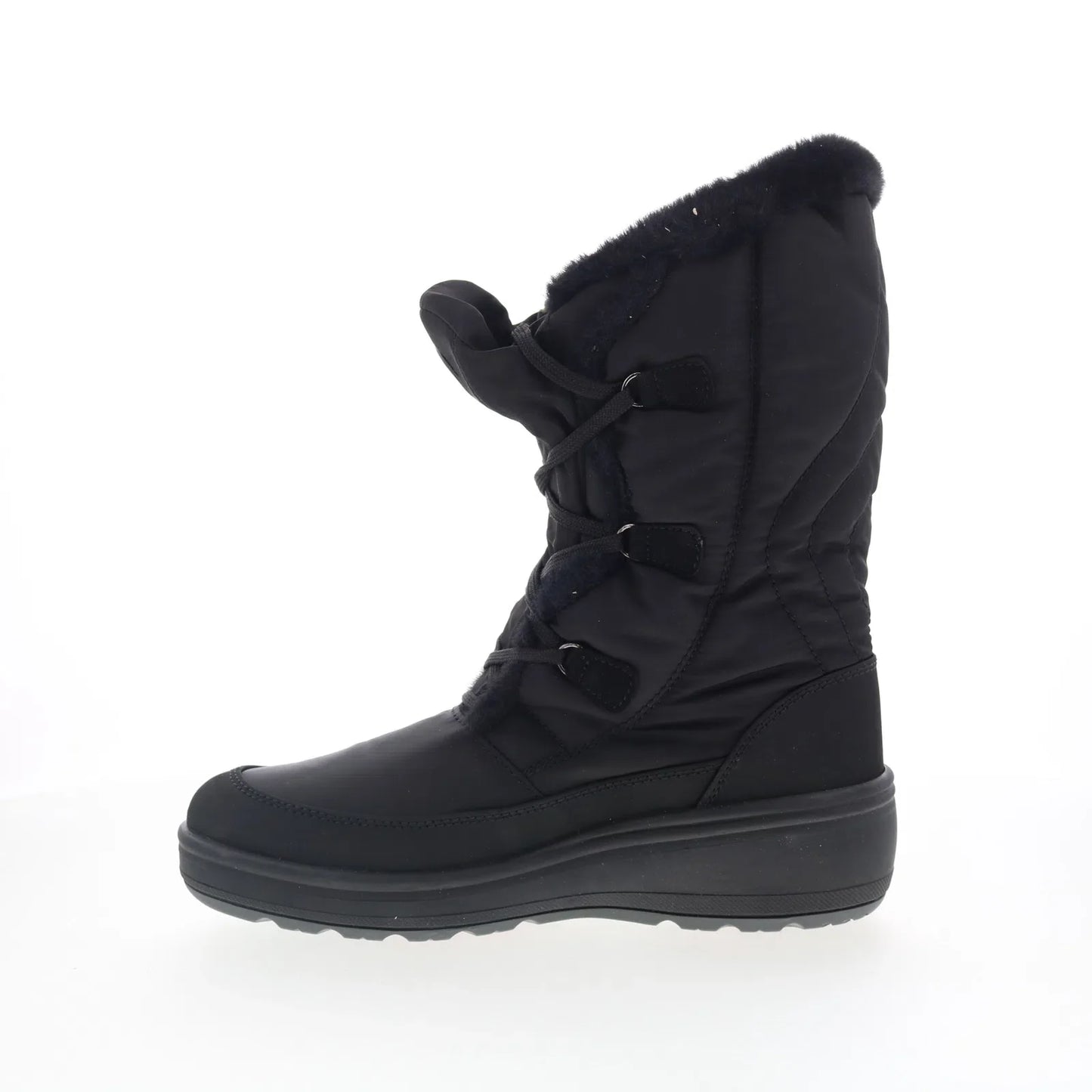 Pajar Marcie 78178 Womens Black Canvas Lace Up Mid Calf Boots