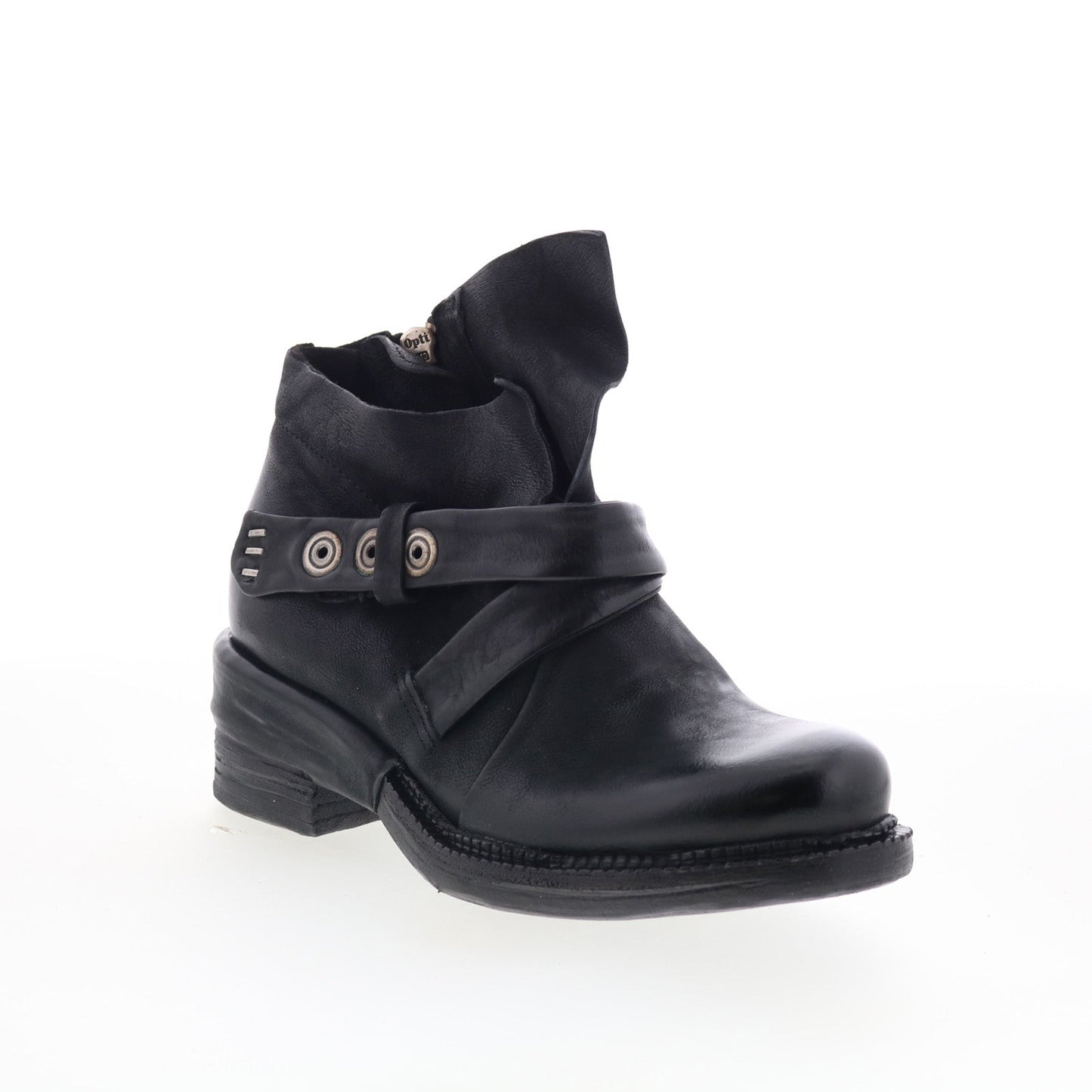 A.S. 98 Martina Womens Black Leather Zipper Ankle & Booties Boots
