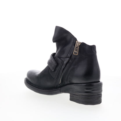 A.S. 98 Martina Womens Black Leather Zipper Ankle & Booties Boots