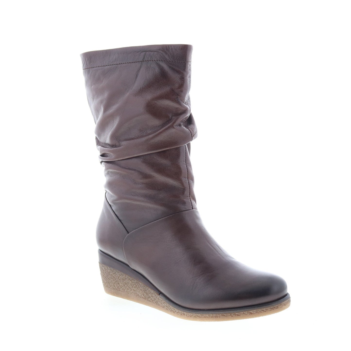 Miz Mooz Martina-MM Womens Brown Leather Zipper Casual Dress Boots