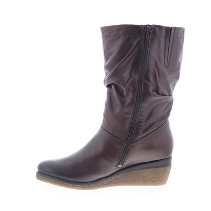 Miz Mooz Martina-MM Womens Brown Leather Zipper Casual Dress Boots