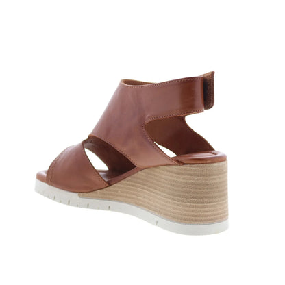 Miz Mooz Meredyth Womens Brown Leather Strap Wedges Sandals Shoes