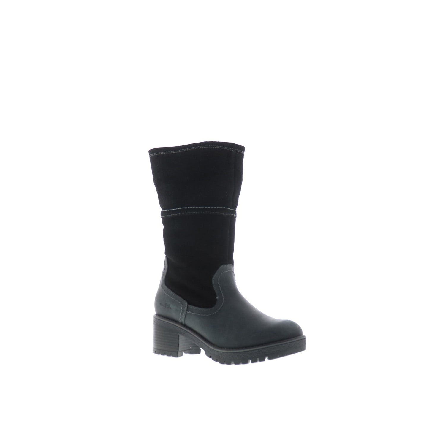 Bos. & Co. Motive Womens Black Suede Zipper Mid Calf Boots