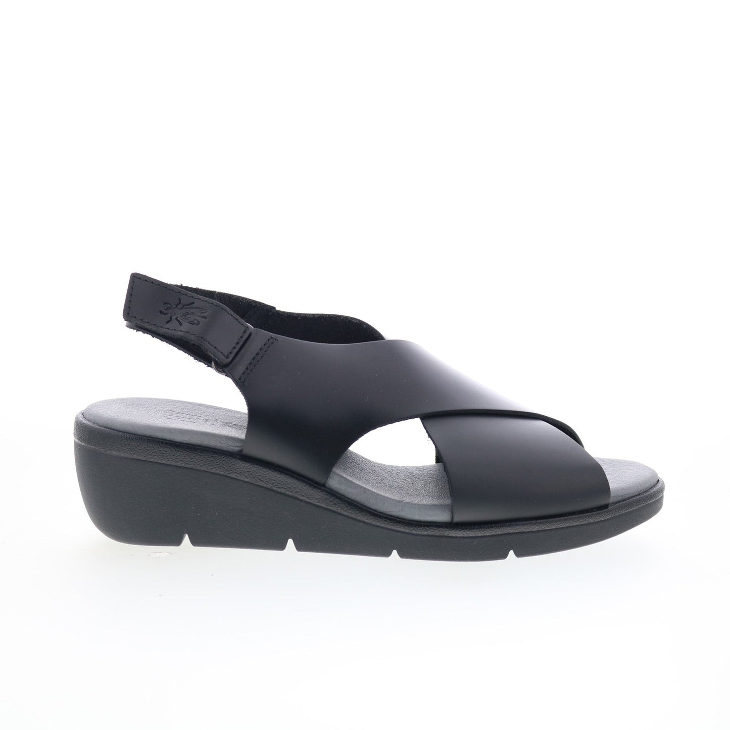 Fly London Nabi NABI058FLY-002 Womens Black Leather Slingback Sandals Shoes