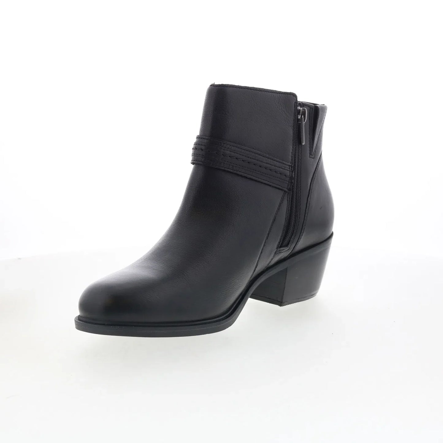 Clarks Neva Buckle 26179799 Womens Black Wide Leather Ankle & Booties Boots