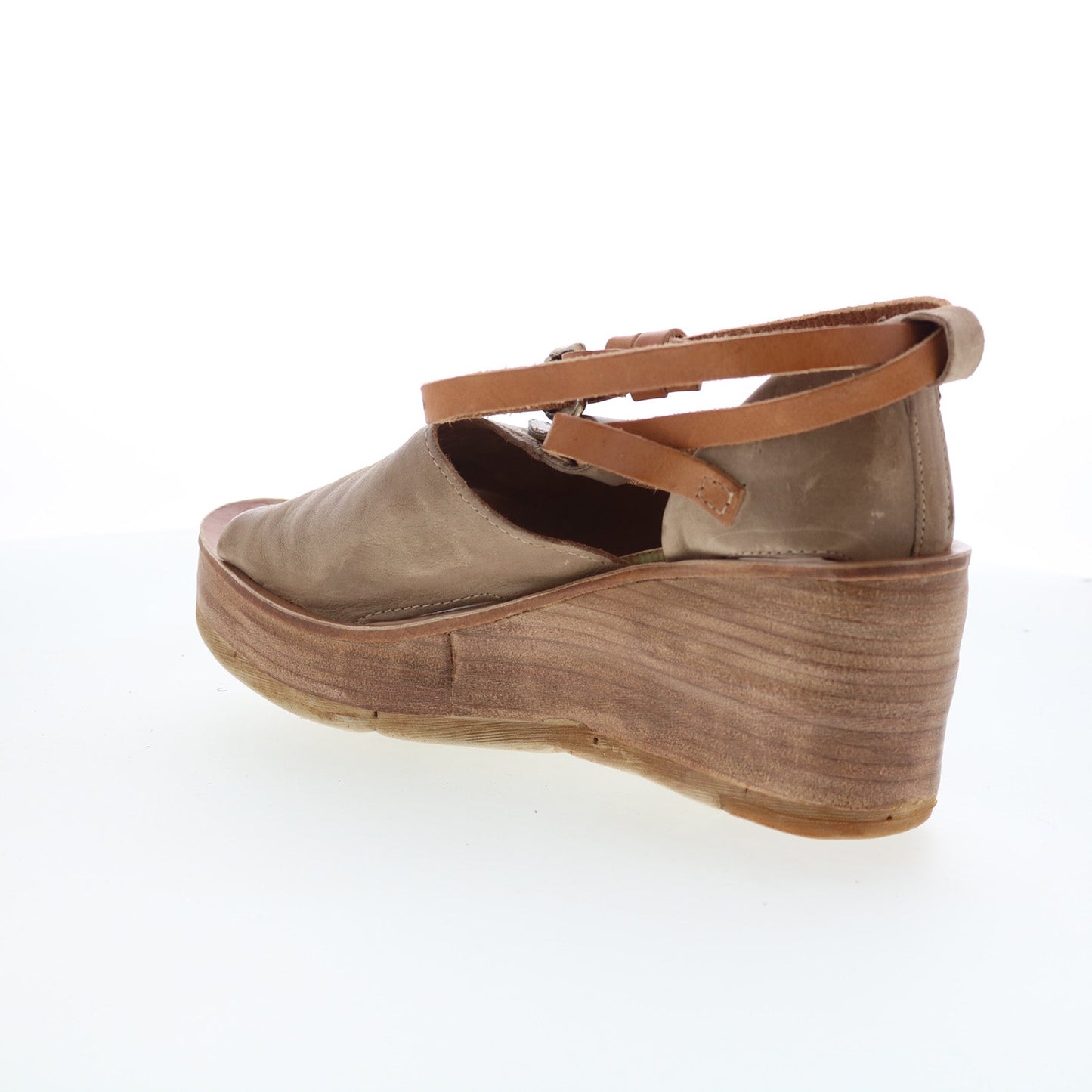 A.S. 98 Nino Womens Brown Leather Hook & Loop Wedges Sandals Shoes