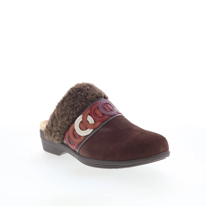 Spenco Ojai Cozy Clog SP1103FFR Womens Brown Nubuck Clogs Slippers Shoes