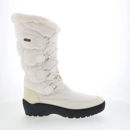 Pajar Riga-2 47831 Womens White Canvas Lace Up Mid Calf Boots