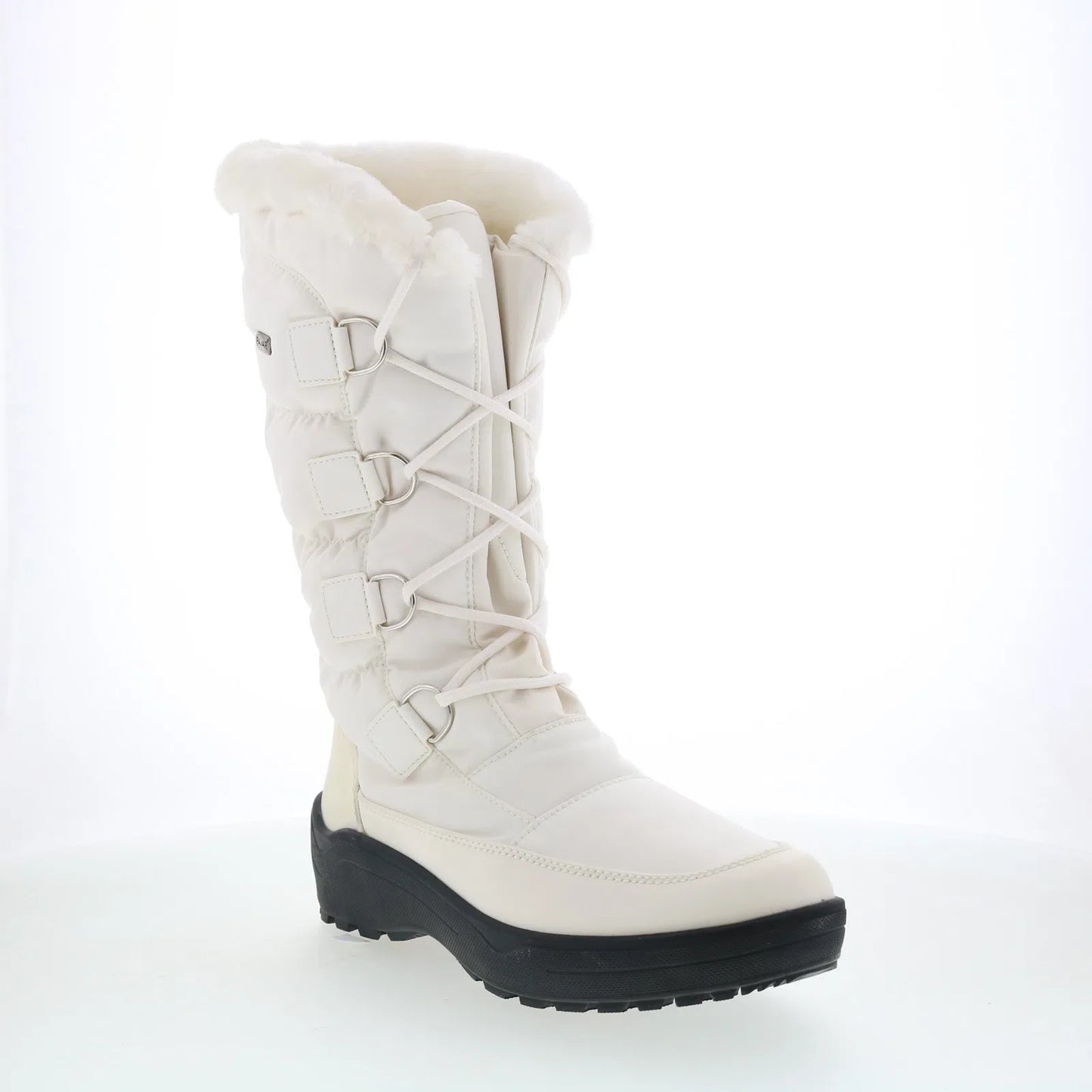 Pajar Riga-2 47831 Womens White Canvas Lace Up Mid Calf Boots