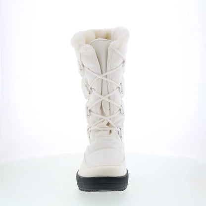 Pajar Riga-2 47831 Womens White Canvas Lace Up Mid Calf Boots