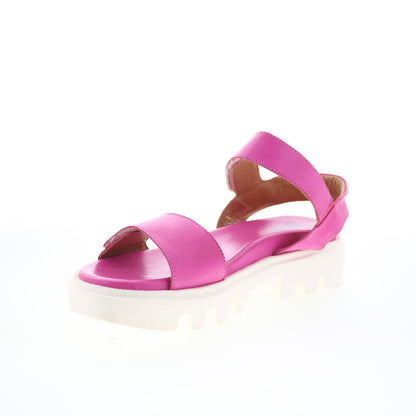 Miz Mooz Patel Womens Pink Leather Slip On Strap Sandals Shoes