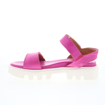 Miz Mooz Patel Womens Pink Leather Slip On Strap Sandals Shoes