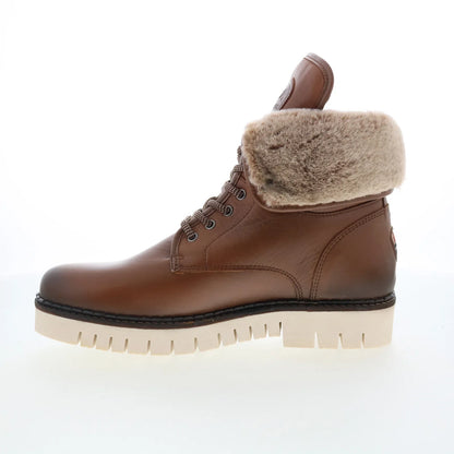 Pajar Petra PDPAB00306.01 Womens Brown Leather Lace Up Ankle & Booties Boots