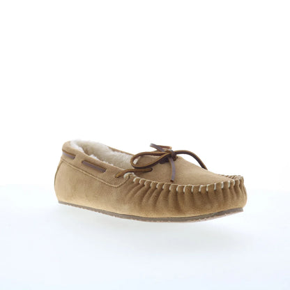 Minnetonka Petra Trapper 40683 Womens Beige Suede Loafer Slippers Shoes