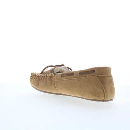 Minnetonka Petra Trapper 40683 Womens Beige Suede Loafer Slippers Shoes
