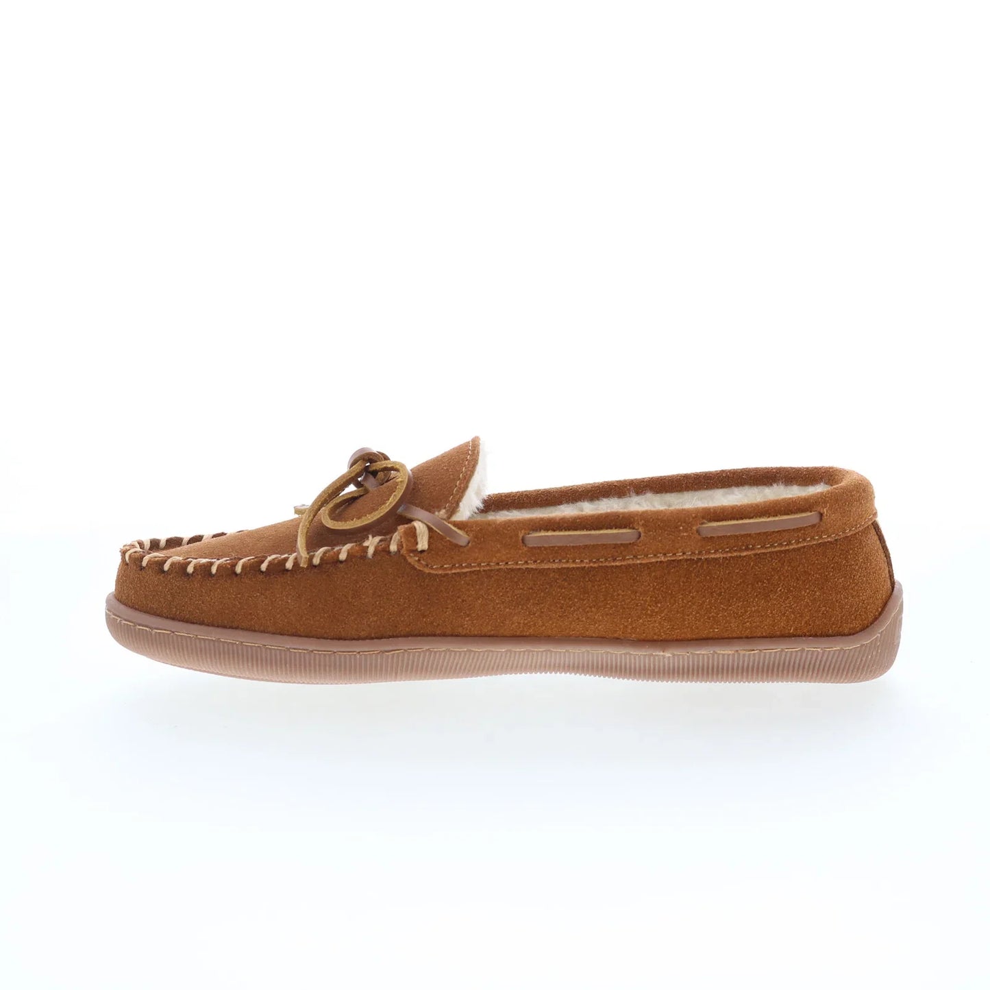 Minnetonka Pile Lined Hard 3502H Womens Brown Suede Moccasin Slippers Shoes