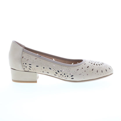 David Tate Proud Womens Beige Narrow Nubuck Slip On Pumps Heels Shoes