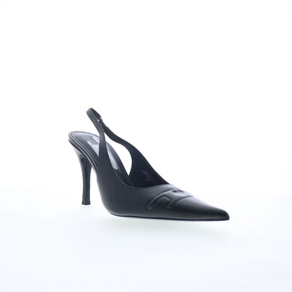 Diesel Pump - Off Price Womens Black Leather Slip On Pumps Heels Shoes