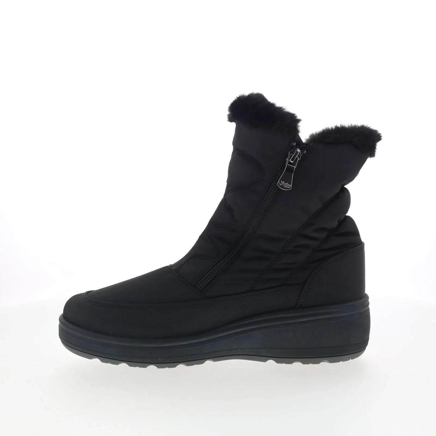 Pajar Raff 58028 Womens Black Canvas Zipper Casual Dress Boots