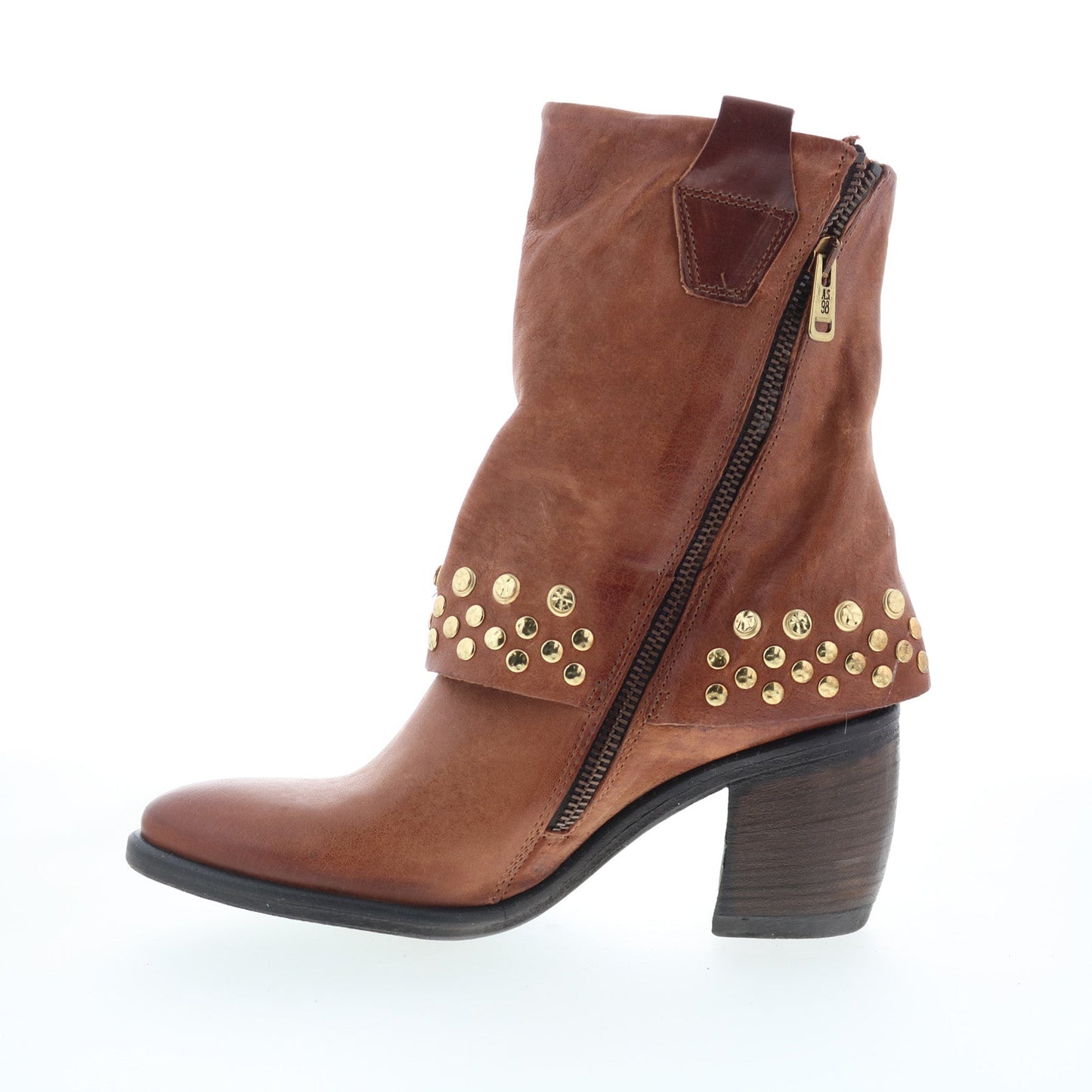 A.S. 98 Rayne Womens Brown Leather Zipper Ankle & Booties Boots