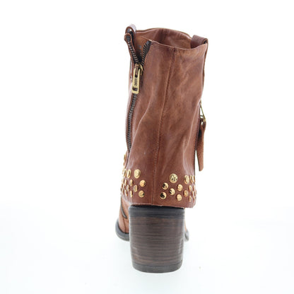 A.S. 98 Rayne Womens Brown Leather Zipper Ankle & Booties Boots