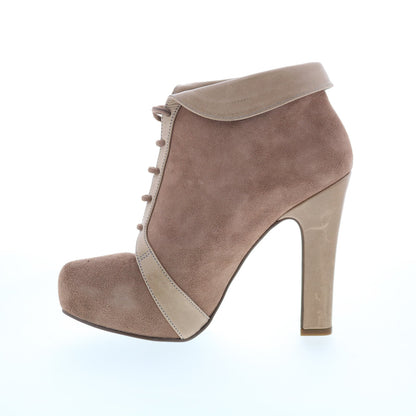 RD Company W-RD21 Womens Gray Suede Lace Up Pumps Heels Shoes