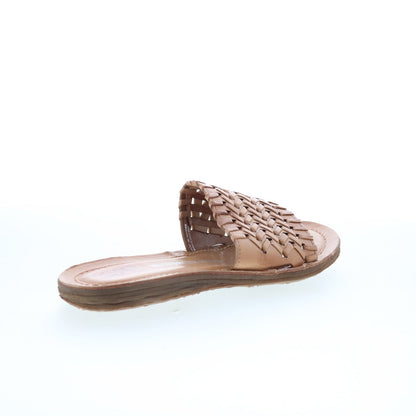 A.S. 98 Rex Womens Brown Leather Slip On Slides Sandals Shoes