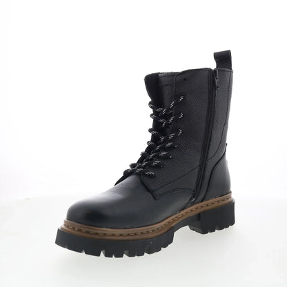 Pajar Ronnie PDPAB00599.01 Womens Black Leather Lace Up Casual Dress Boots