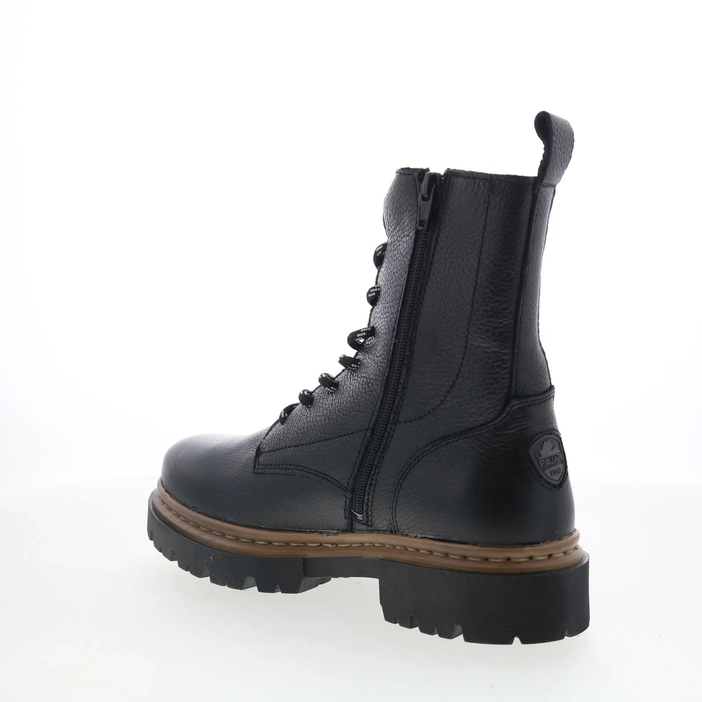 Pajar Ronnie PDPAB00599.01 Womens Black Leather Lace Up Casual Dress Boots