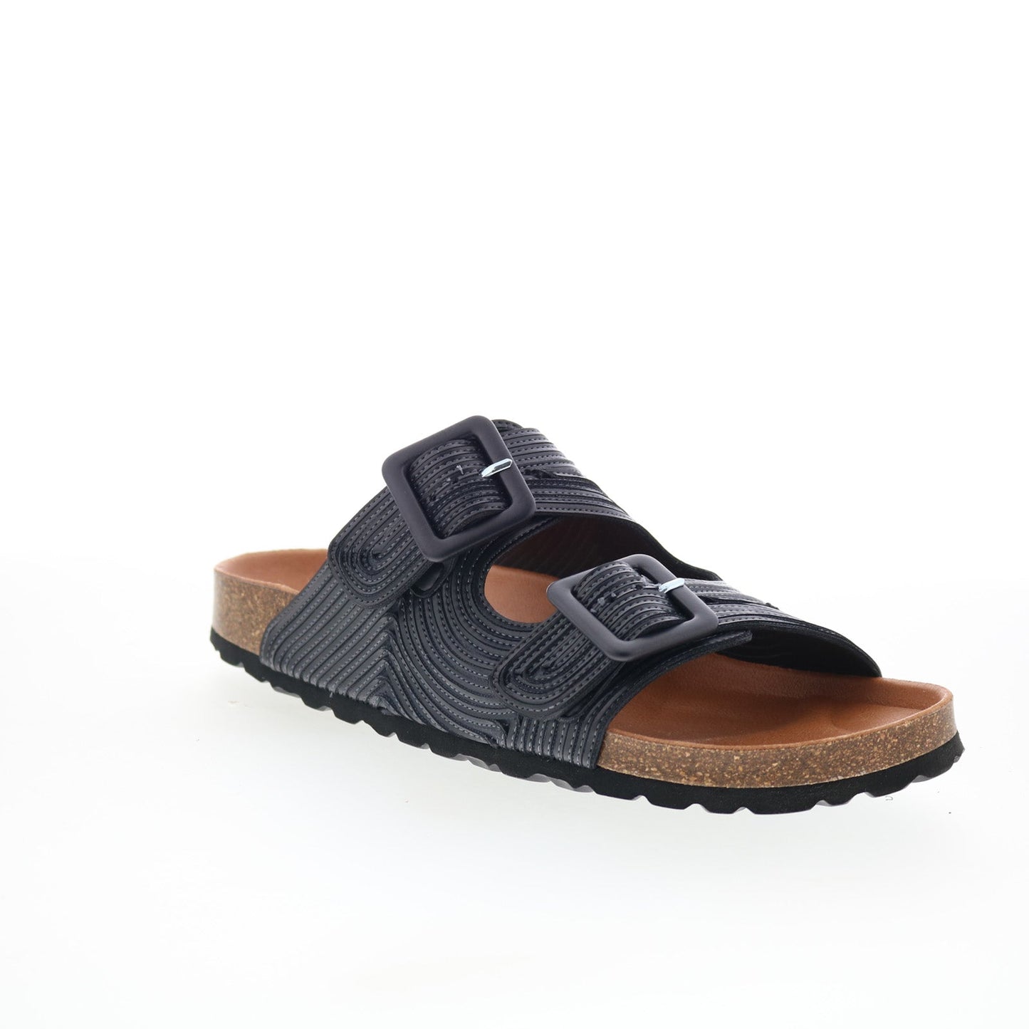 Miz Mooz Ruth Womens Black Synthetic Slip On Slides Sandals Shoes