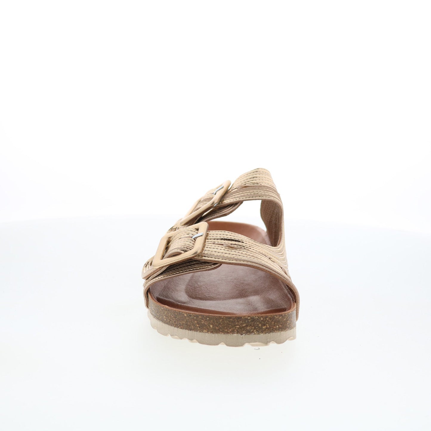 Miz Mooz Ruth Womens Gold Synthetic Slip On Slides Sandals Shoes