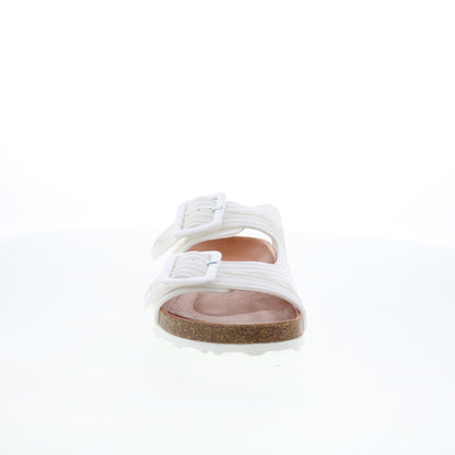 Miz Mooz Ruth Womens White Synthetic Slip On Slides Sandals Shoes