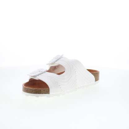 Miz Mooz Ruth Womens White Synthetic Slip On Slides Sandals Shoes