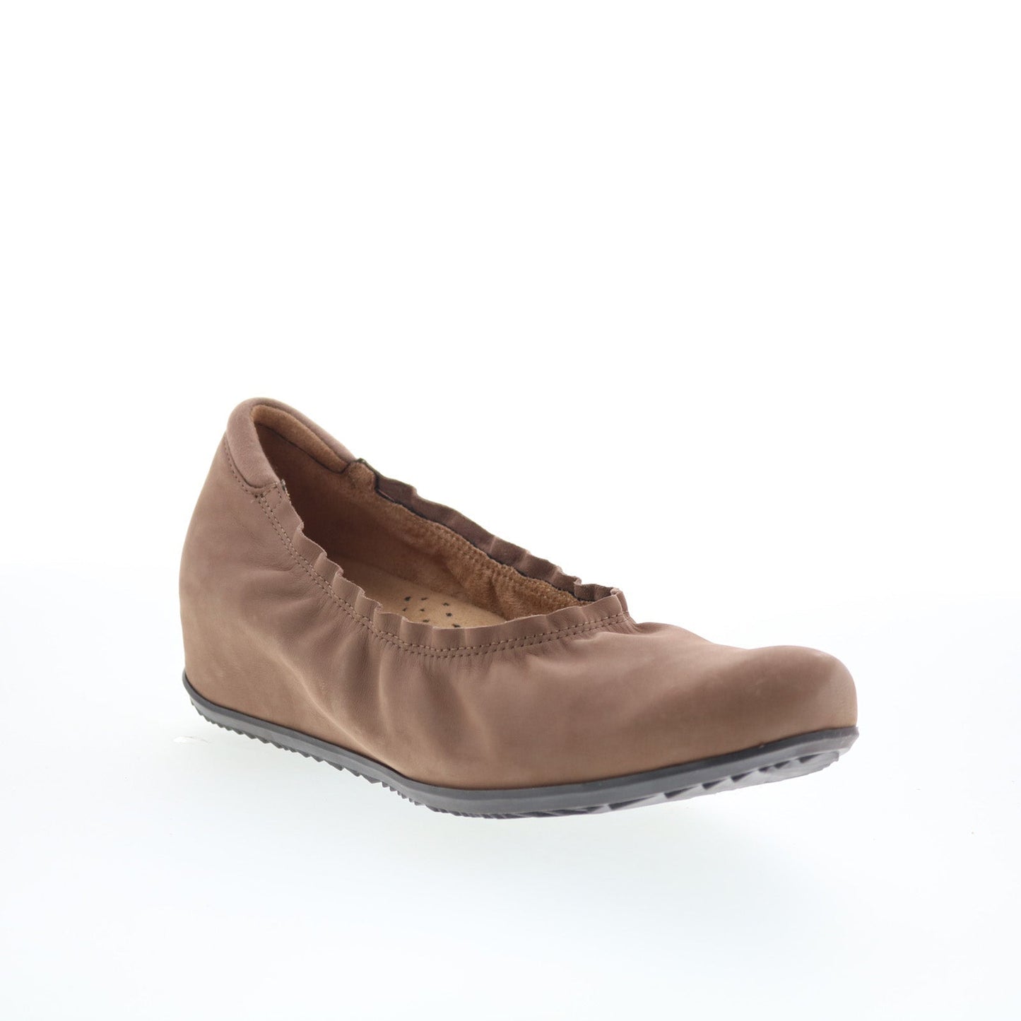 SoftWalk Wish S1763-109 Womens Brown Nubuck Slip On Ballet Flats Shoes