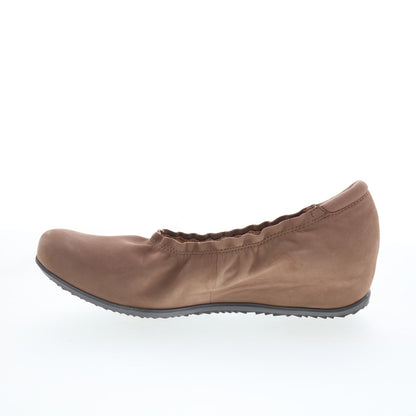 SoftWalk Wish S1763-109 Womens Brown Nubuck Slip On Ballet Flats Shoes