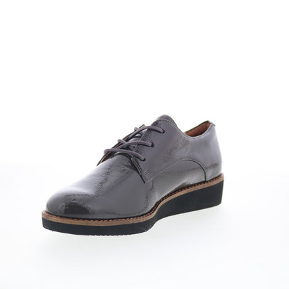 SoftWalk Willis S1811-072 Womens Gray Leather Lace Up Oxford Flats Shoes